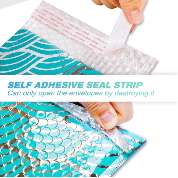 8 Count 7X10 Ripple Wave Teal Bubble Mailers, Shipping Supplies, PRICE IS FIRM - Picture 3 of 6